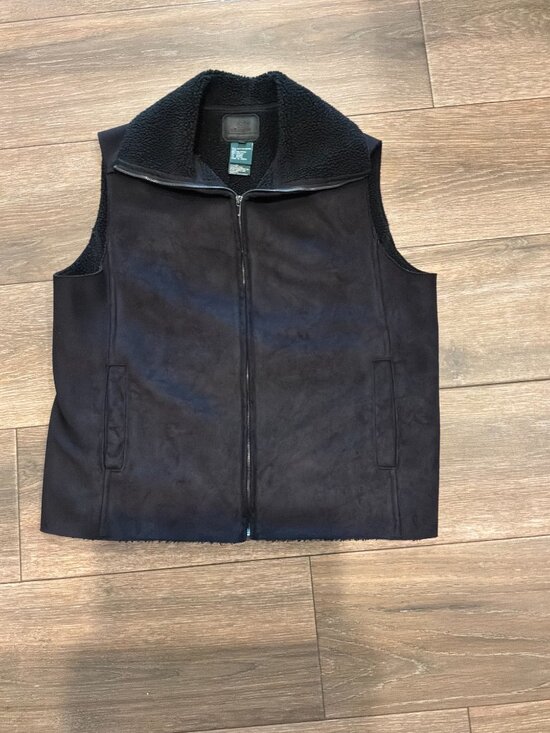 Ralph Lauren Jackets & Blazers - Lauren Ralph Lauren black label faux suede fleece lined women's black vest sz XL